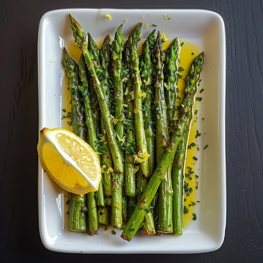 Запечена спаржа з лимоном та оливковою олією