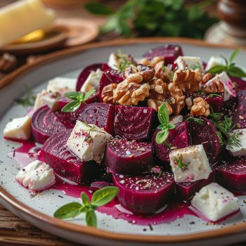 Салат з буряка з волоськими горіхами та сиром