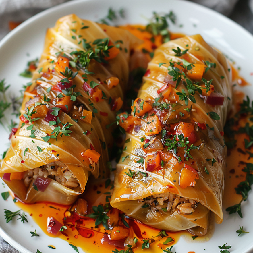 Голубці з квашеної капусти з рисом та овочами