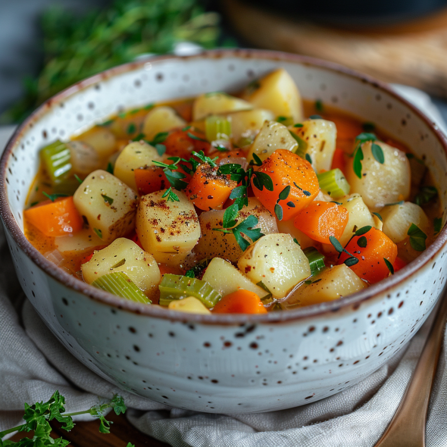 Рагу з кореневих овочів з травами та спеціями